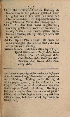 Voor-Bericht Aen Het Volk Van Brabant