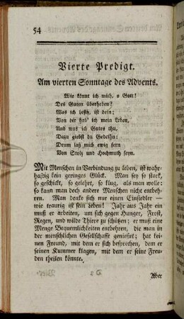 Vierte Predigt. - Siebente Predigt.