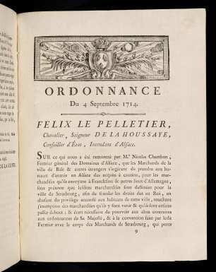 55-58, Ordonnance Du 4 Septembre 1714