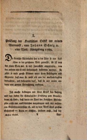 Journal für Wahrheit, 1. 1793