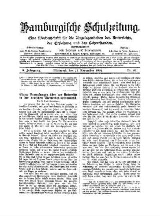 Einige Bemerkungen über den Unterricht in der deutschen Elementar-Grammatik