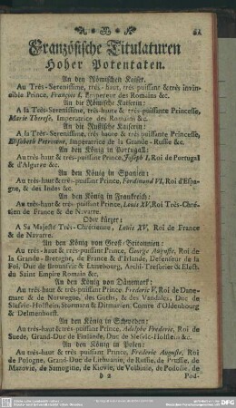 Titulaturen Der Churfürstlich-Sächsischen Bedienten nach Alphabetischer Ordnung