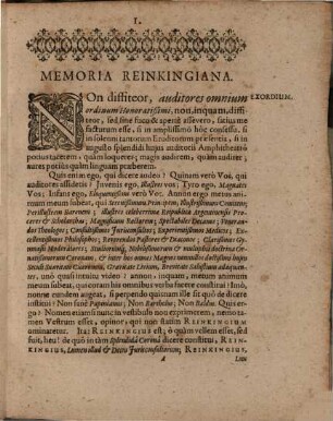 Laudatio funebris memoriae ... D. Theodori Reinking ... : in solenni panegyri Argentorati habita ...