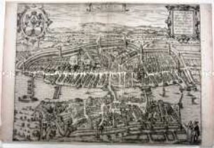 Befestigungssansicht der Stadt Zürich um 1580, aus: Braun/Hogenberg, Civitates Orbis Terrarum.