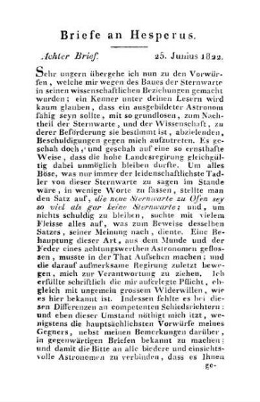 Achter Brief. 25. Junius 1822.