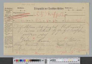 Telegramm an Kurt von Beckerath