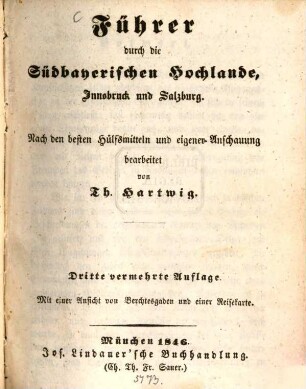 Führer durch die Südbayerischen Hochlande, Innsbruck und Salzburg