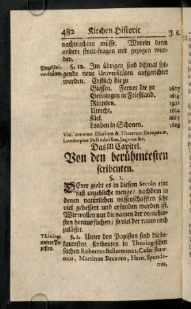 482-485, Das III. Capitel