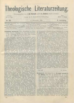 593-594 [Rezension] Pünjer, B. (Hrsg.), Theologischer Jahresbericht. 3. Bd., 1883