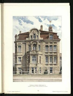 Wohnhaus in Stuttgart, Stafflenbergstr. 34. Außenansicht.