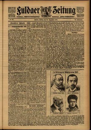 Zweite Ausgabe vom Freitag, den 15. Dezember 1905.