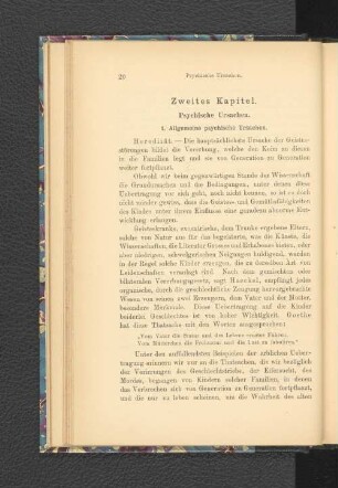 Zweites Kapitel. Psychische Ursachen.
