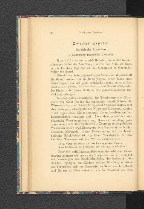 Zweites Kapitel. Psychische Ursachen.
