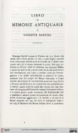 2: Libro di memorie antiquarie di Giuseppe Bartoli