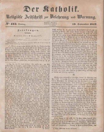 457-459 Zeitfragen : XXXIX. Ventura über O'Connell