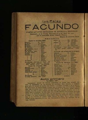Facundo : cuatro apuntes escenicos de biografía histórica