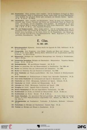 E. Glas (Nr. 485-597)