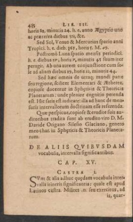 De Aliis Quibusdam vocabulis, intervalla significantibus. Cap. XV.