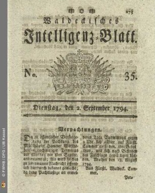 No. 35. Dienstag, den 2. September 1794