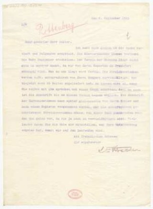 Brief an Ludwig Rottenberg : 08.09.1915