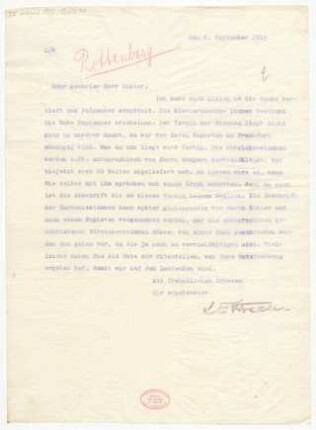 Brief an Ludwig Rottenberg : 08.09.1915
