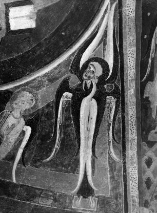 Freskenzyklus : Freskenzyklus (um 1160). Engel. Burgeis, Benediktinerkloster Marienberg, Krypta
