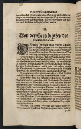 "III. Von der Gerechtigkeit des Glaubens von Gott"