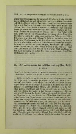 31. Der Antagonismus der russischen und englischen Politik in Asien