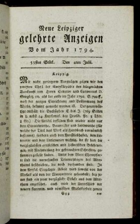 53stes Stück. Den 4ten Julii.