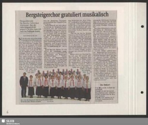 Bergsteigerchor gratuliert musikalisch