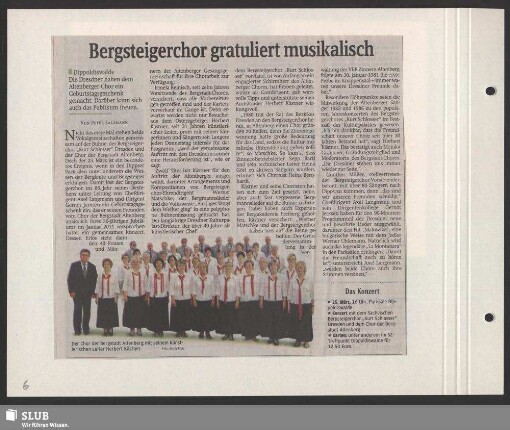 Bergsteigerchor gratuliert musikalisch