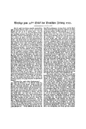 Beylage zum 33ten Stück der Deutschen Zeitung 1787