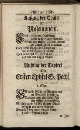 Außzug der Capitel Der Ersten Epistel S. Petri