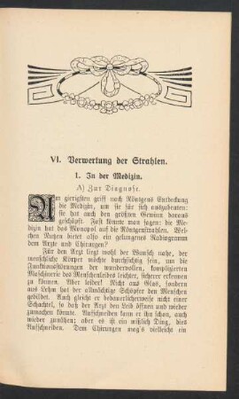 VI. Verwertung der Strahlen.