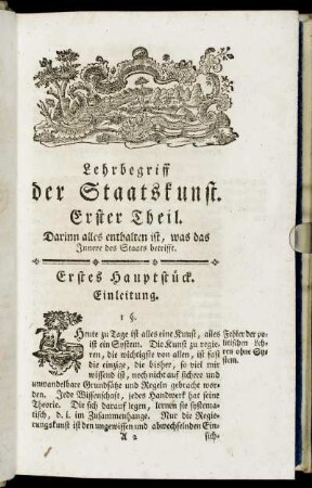 Erstes Hauptstück. Einleitung.