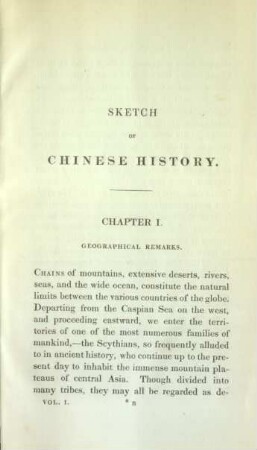 Chapter I. Geographical remarks.