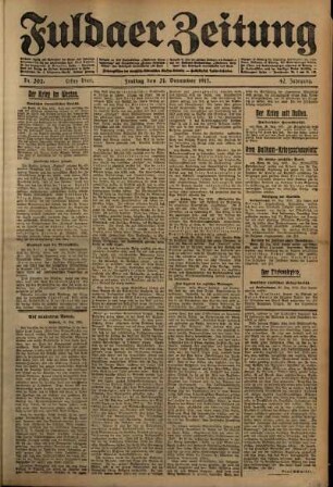 Erste Ausgabe vom Freitag, den 31. Dezember 1915.