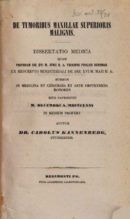 De tumoribus maxillae superioris malignis