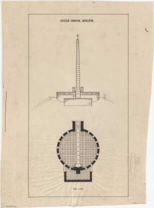 Billing, Hermann; Bühlertal (Baden-Württemberg); Kriegerdenkmal - Rückansicht; Draufsicht