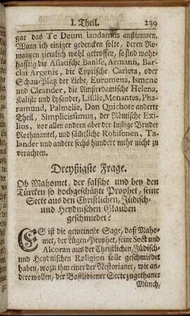 Dreyßigste Frage.