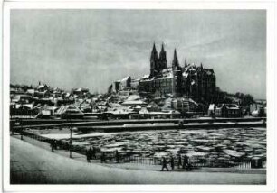 Meißen. Albrechtsburg, Dom , Brücke im Winter