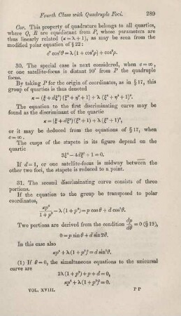 On spherical curves of the fourth class with quadruple foci. [Fortsetzung].