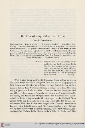 Die Linearkomposition bei Tizian