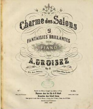 Charme des salons : 2 fantaisies brillantes pour piano : op. 51, 2. Thème de Dona Caritéa