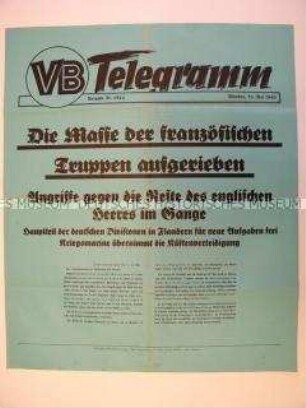 Maueranschlag des "Völkischen Beobachters": "Die Masse der französischen Truppen aufgerieben"