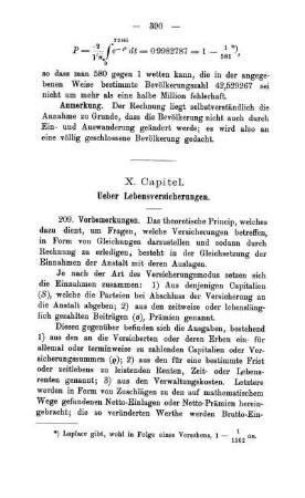 X. Capitel. Ueber Lebensversicherungen.