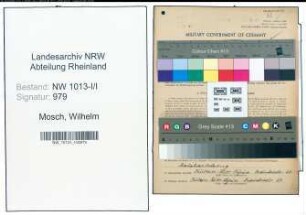 Entnazifizierung Wilhelm Mosch , geb. 29.11.1896 (Vorarbeiter)