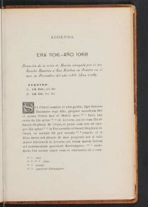 Addenda - Era 1106. - Año 1068