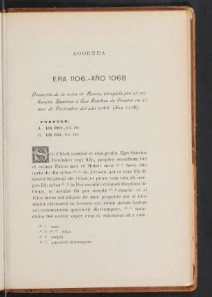 Addenda - Era 1106. - Año 1068
