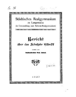 1926/27: Bericht ... - 1926/27
